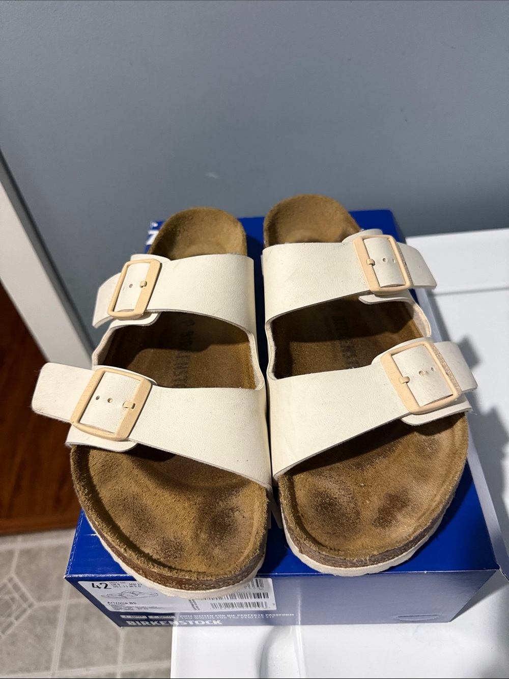 Birkenstock Arizona Eggshell Double-Buckle Sandals